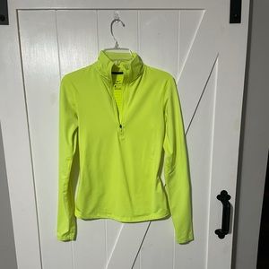 Women’s Size Small Neon Yellow Nike Dri Fit Quarter Zip Running Top.